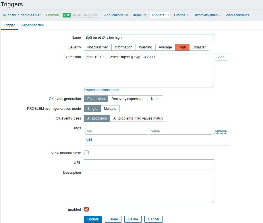 Zabbix server config 2